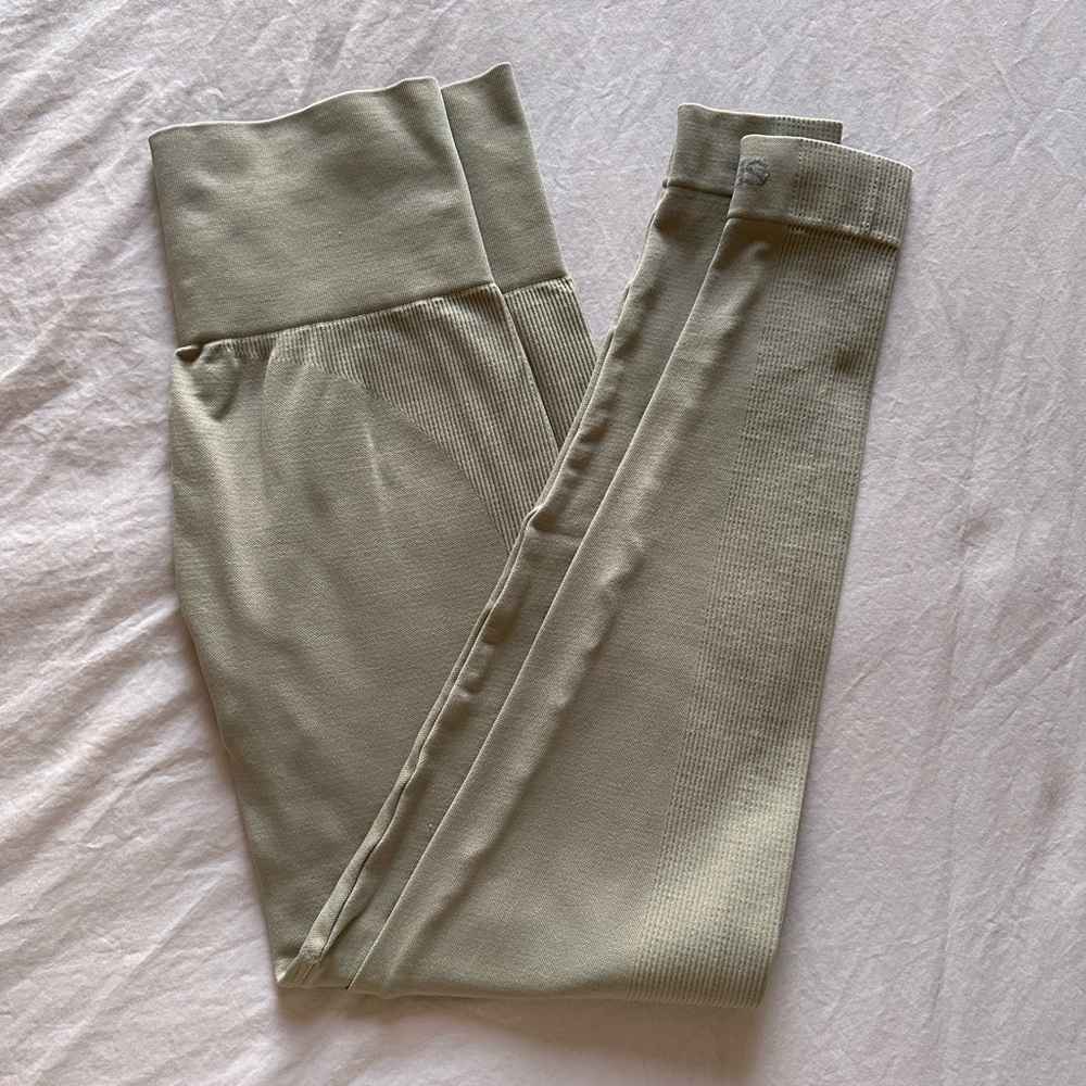 Olive Green High-Waisted Leggings